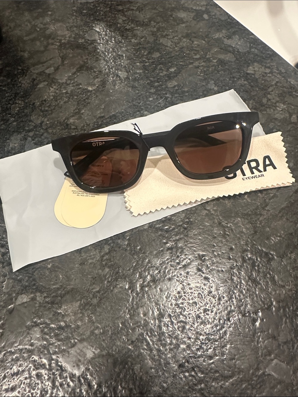 OTRA Black Sunglasses with Brown Lenses